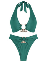 Halter Metal O Ring High Waisted Bikini
